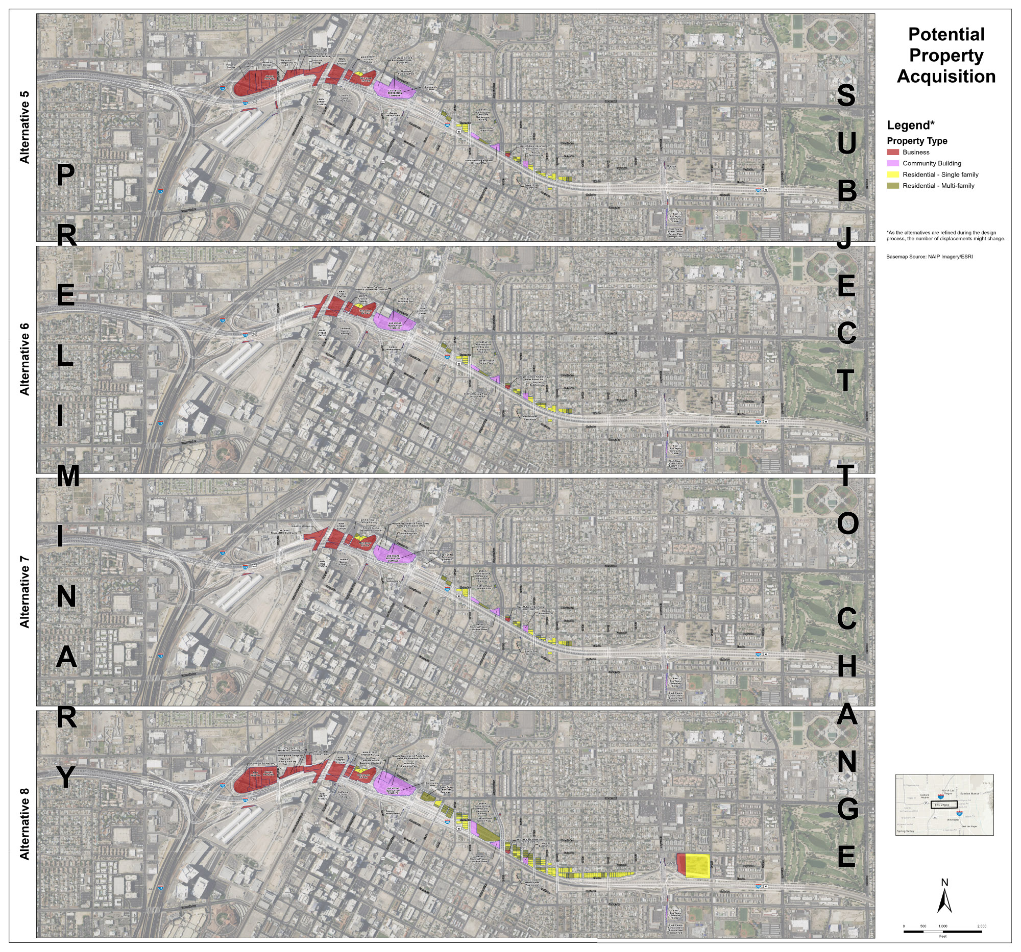 Potential property acquisition parcel maps