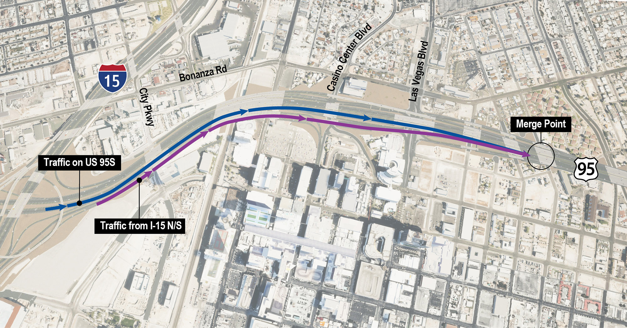 Map of proposed SB ramp spacing.